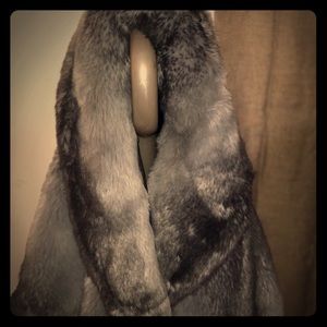 Calvin Klein Faux Fur 3/4 Poncho